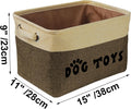 PET ARTIST Dog Toy Basket, Large Collapsible, Brown, M: 15"x11"x9" | Dog Toy Bin Box, Comfortable Handles, Large Pet Toy Storage Organizer, For Accessories, Toys, Coat & Clothing, Blanket Leash
