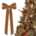 12Pcs Burgundy Velvet Ribbon Bows Christmas Tree Decorations,5in x 10in Xmas Ornaments for Tree Home Party Front Door Wreath Garland Holiday Decor