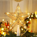 BrizLabs Gold Star Christmas Tree Topper, 8.5 in Lighted 5-Point Tree Star