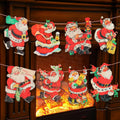 Cinnvoice 6.56 ft Vintage Christmas Banner Santa Hanging Garland Wooden