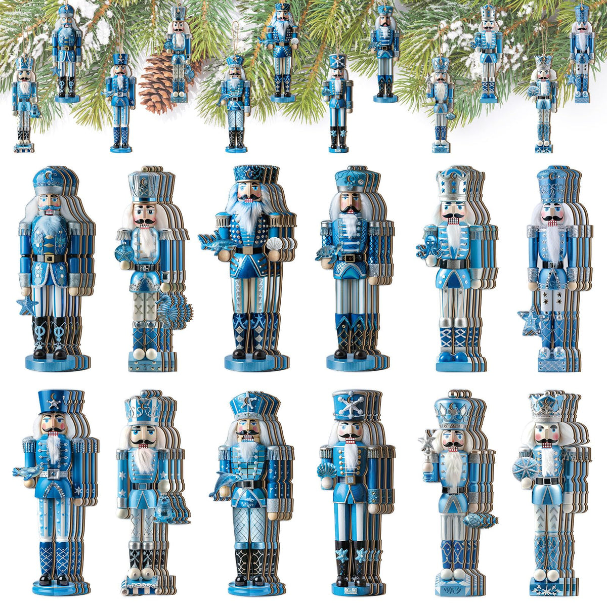 Yookeer 24 Pcs Angel Ornaments for Christmas Tree Wood Hanging Decorations