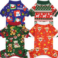 4 Pack Dog Christmas Pajamas Reindeer Puppy Clothes Cute Santa Claus Dog Pajamas Costumes Outfit Red Green Medium
