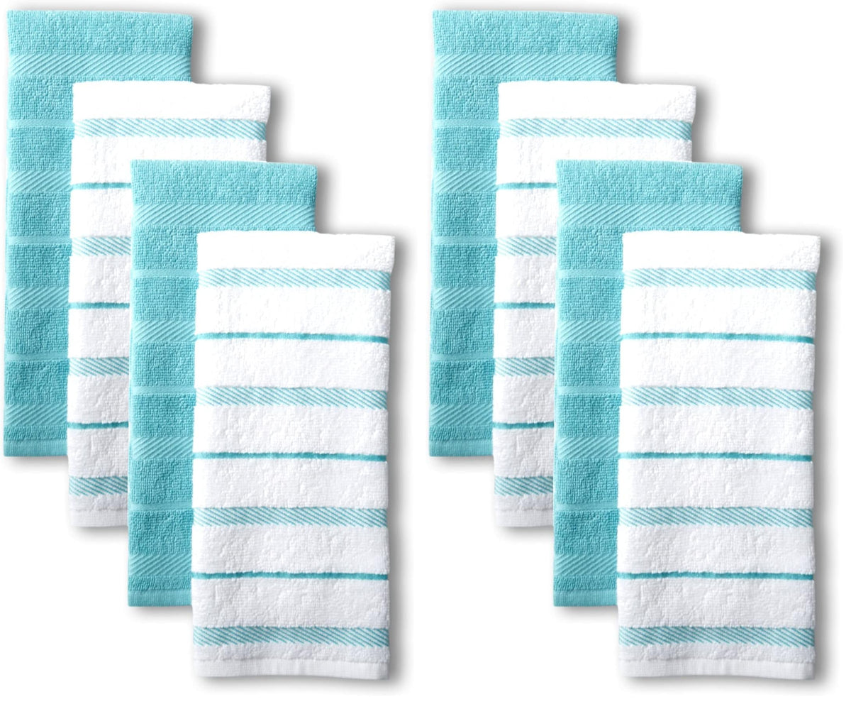 KitchenAid Albany Kitchen Towel 4-Pack Set, Honey Orange/White, 16"x26"