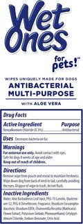 Wet Ones for Pets Antibacterial Dog Wipes, Multi-Purpose Grooming Wipes with Aloe Vera for Paws, Face & Body, Easy Cleanups Between Baths, Tropical Splash Scent, 5.7 in x 7.5 in, 50 Count