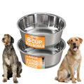 Neater Pet Brands Stainless Steel Dog Bowls with Non-Slip Rubber Bottom – Set of 2, 6 Cup (48 oz), Black - Heavy Duty Metal Dog Bowl, Dishwasher Safe, Food or Water Bowl, Ideal for Large Dogs