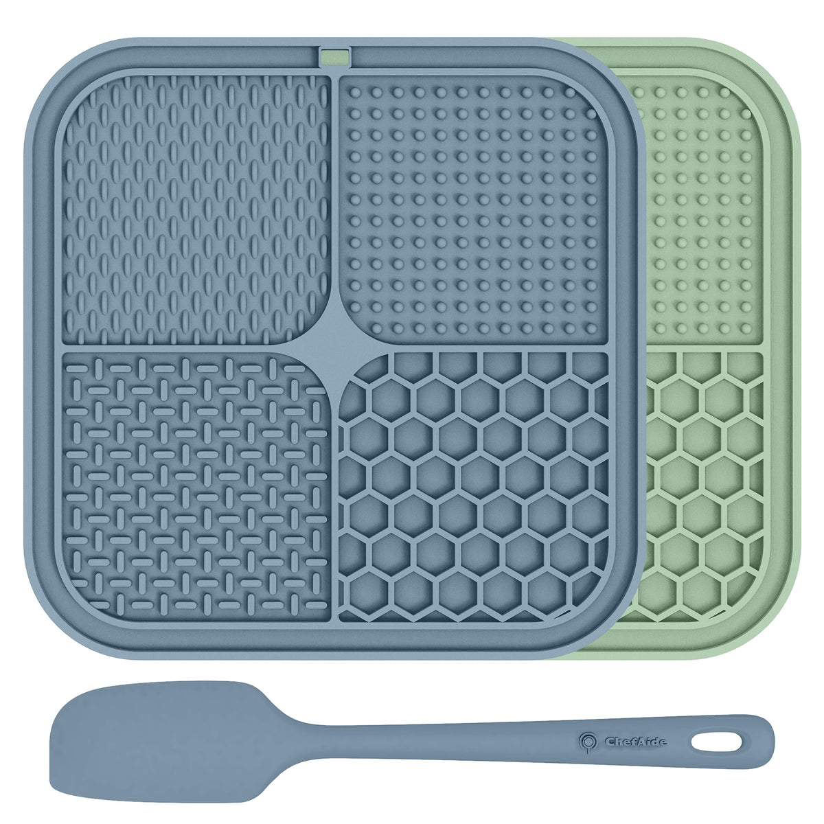 ChefAide 2 Pack Lick Mat for Dogs, Cats & Puppies with Suction Cups