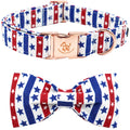 Fall Dog Collar with Bow, Black and Orange Print Fall Pet Collars Small