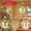 Diahom Christmas Ball 24ct 1.57 Inches Gold Mini Xmas Hanging Ornaments