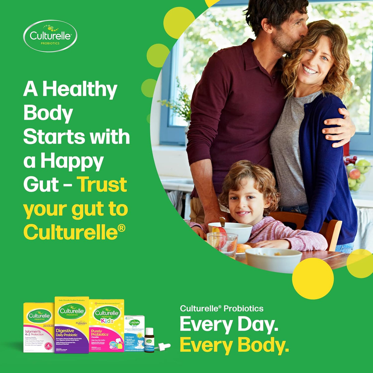 Culturelle Pro Strength Daily Probiotics For Digestive Health (2 Month Supply) with Prebiotics for Women & Men, Supports Occasional Diarrhea, Gas & Bloating, Gluten & Soy Free, 60 Count