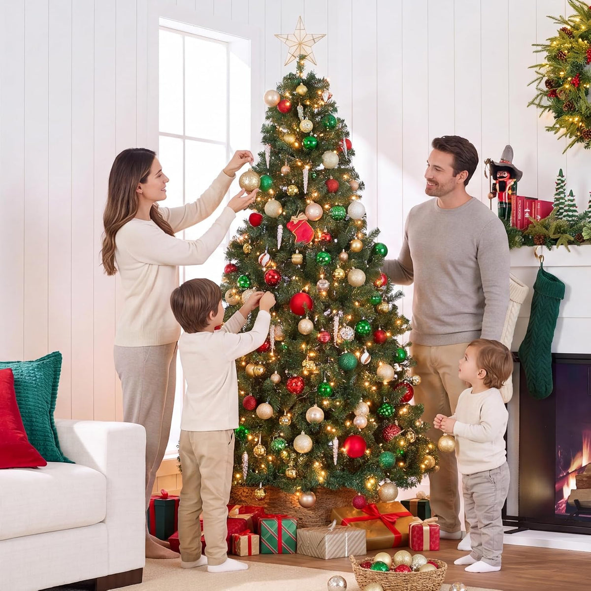 Best Choice Products 15ft Artificial Christmas Tree with LED Twinkling Lights, Pre-Lit Spruce Realistic Holiday Xmas Décor, 1,800 Lights, 5,476 Tips