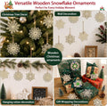 Wooden Snowflakes Ornaments Rustic Christmas Decorations for Tree Crafts