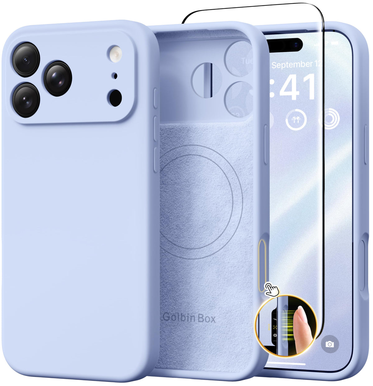 GolbinBox Magnetic for iPhone 16 Pro Max Case, Silicone Cover, Chalk Pink