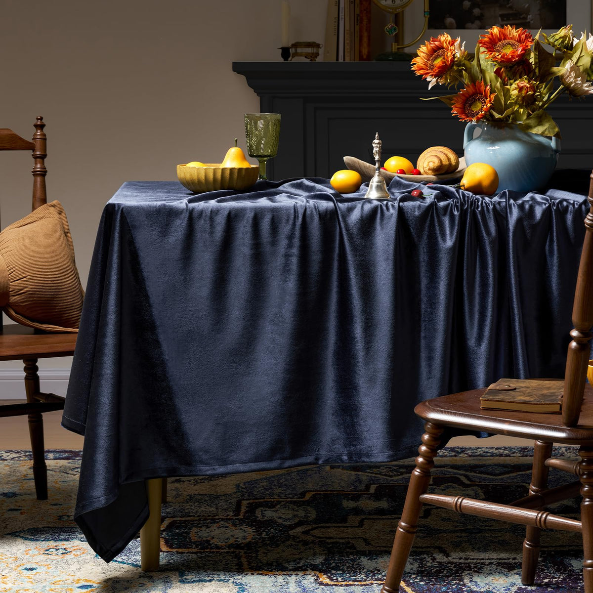 Christmas Gold Velvet Table Cloth Rectangle Table Fall French Table Cloth
