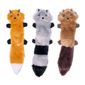 ZippyPaws Skinny Peltz - No Stuffing Dog Toy Pack to Keep Them Busy, for Medium and Large Dogs, Squeaky Pet Toys, Unstuffed Chew Toys, Soft Plush Variety Pack, Fox, Raccoon, and Squirrel - 18"