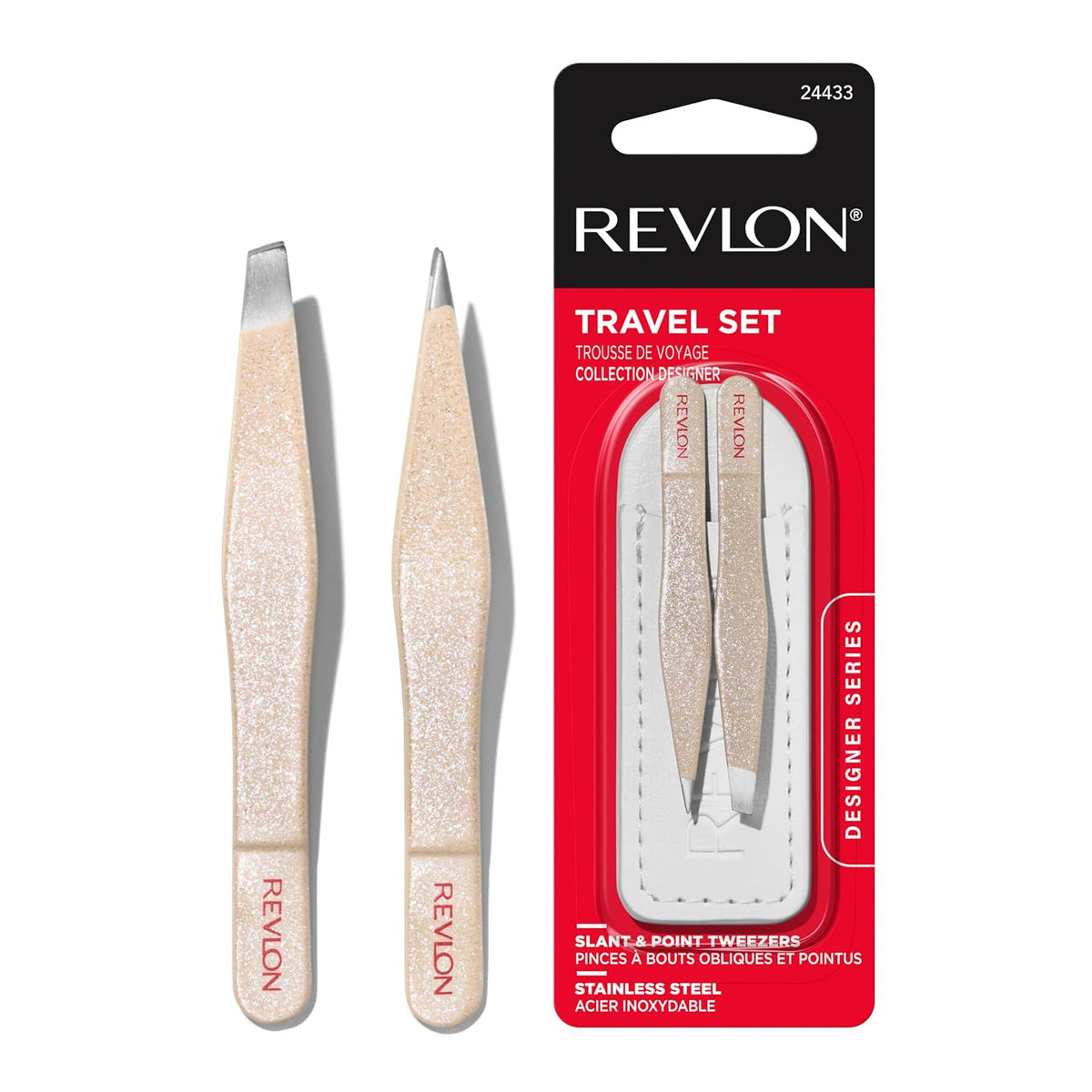 Revlon Designer Series 2-Piece Mini Tweezer Set For Travel