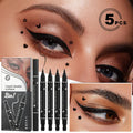 5PCS Double-headed Liquid Winged Black Eyeliner Stamp Pen Set | Eye Liner Pencil Long-lasting Waterproof, Stamp Eyeliner Set for Eye Makeup - Star, Heart, Flower, Butterfly, Triangle