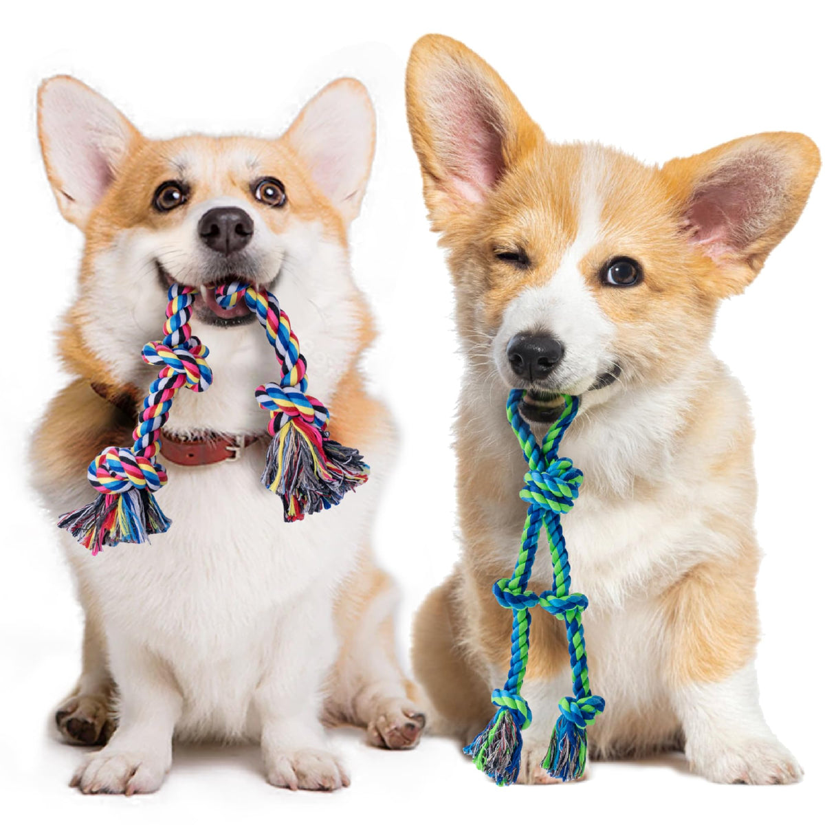 SHARLOVY Large Tough Chew Toys for Aggressive Chewers Large Breed,Heavy Duty Dental Rope Toys Kit for Medium Dogs,5 Knots Indestructible Cotton Puppy Teething Chew Tug Toy Set of 9