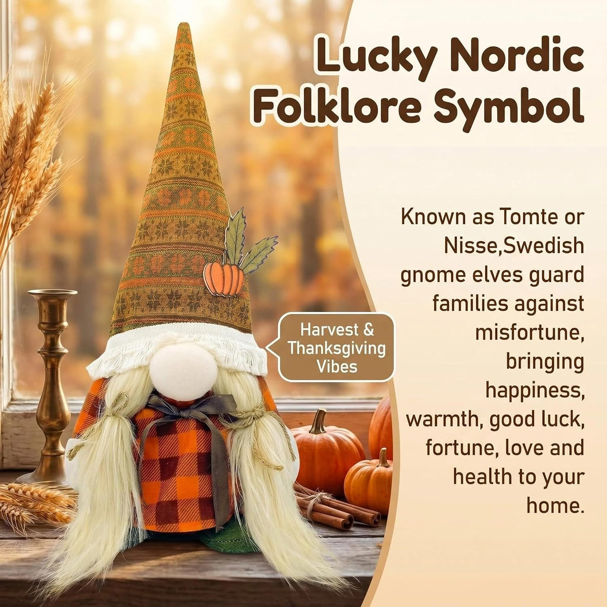 Lovinland Thanksgiving Decorations for Home - Fall Gnomes Decor Indoor