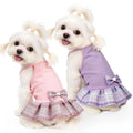YUDODO Pet Dog Dress for Small Dogs Girl, Pet Summer Clothes with Bowtie | Soft, Stretchy, Breathable, Sleeveless, Cute Princess Pet Dress, For Yorkie Chihuahua Maltese, Purple, S