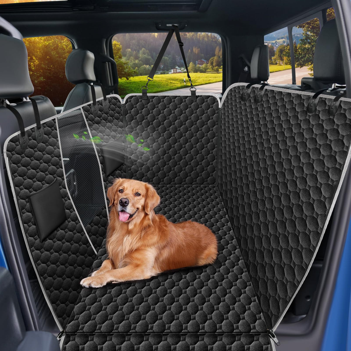 Mancro Dog Car Seat Cover for Back Seat, Waterproof Dog Hammock for Car