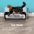 IRIS USA Extra Large Litter Box XXL Open Top High Sided Walls Scatter Shield Scoop Included Easy Clean Plastic Pan for Big Cats Multi-Cat Households 30" L x 20" W x 14" H Black