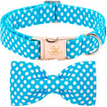 Fall Dog Collar with Bow, Black and Orange Print Fall Pet Collars Small