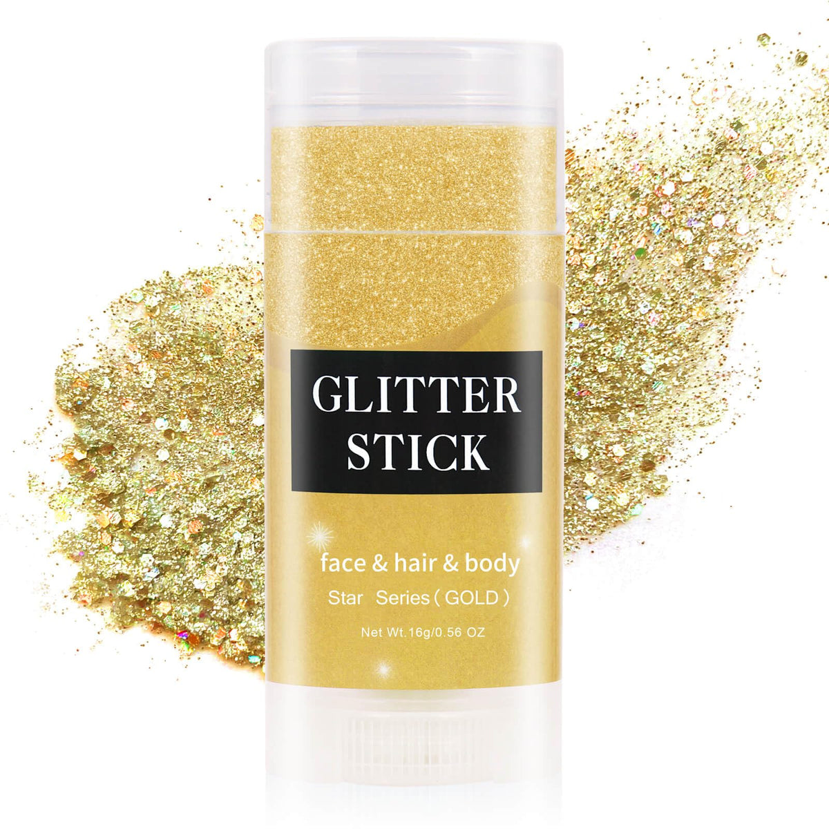 MEICOLY Orange Face Glitter Stick,Halloween Hair Glitter Stick for Women,Autumn Sparkle Orange Accessories Body Glitter Makeup,Waterproof Fall Face Glitter for Party Rave Festival