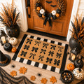 Tinideya 2 23.6 X 35.4 Inches Plaid Ghost Red Brown | Layered Coir Doormat Set, Non Slip Backing for Outdoor Entryway, Buffalo Plaid Seasonal Design, Front Porch Home Decor