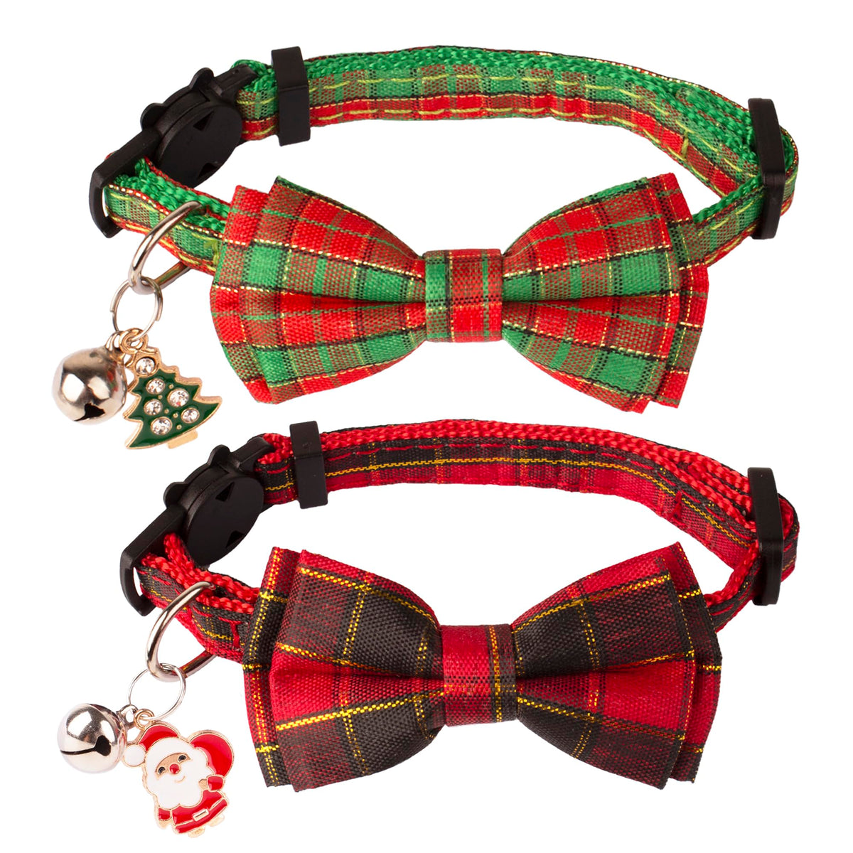 ADOGGYGO Halloween Cat Collar with Bow Bell, Skull Cat Bow Tie Collar
