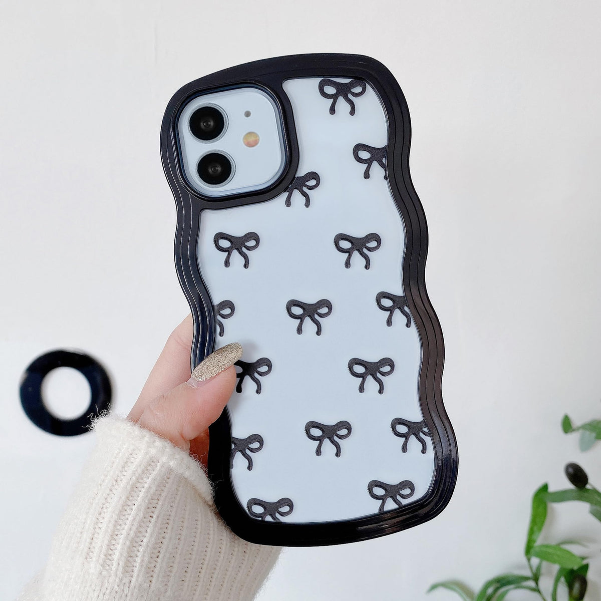 QLTYPRI Bow Case for iPhone 13/iPhone 14 Wavy Fame, Pink