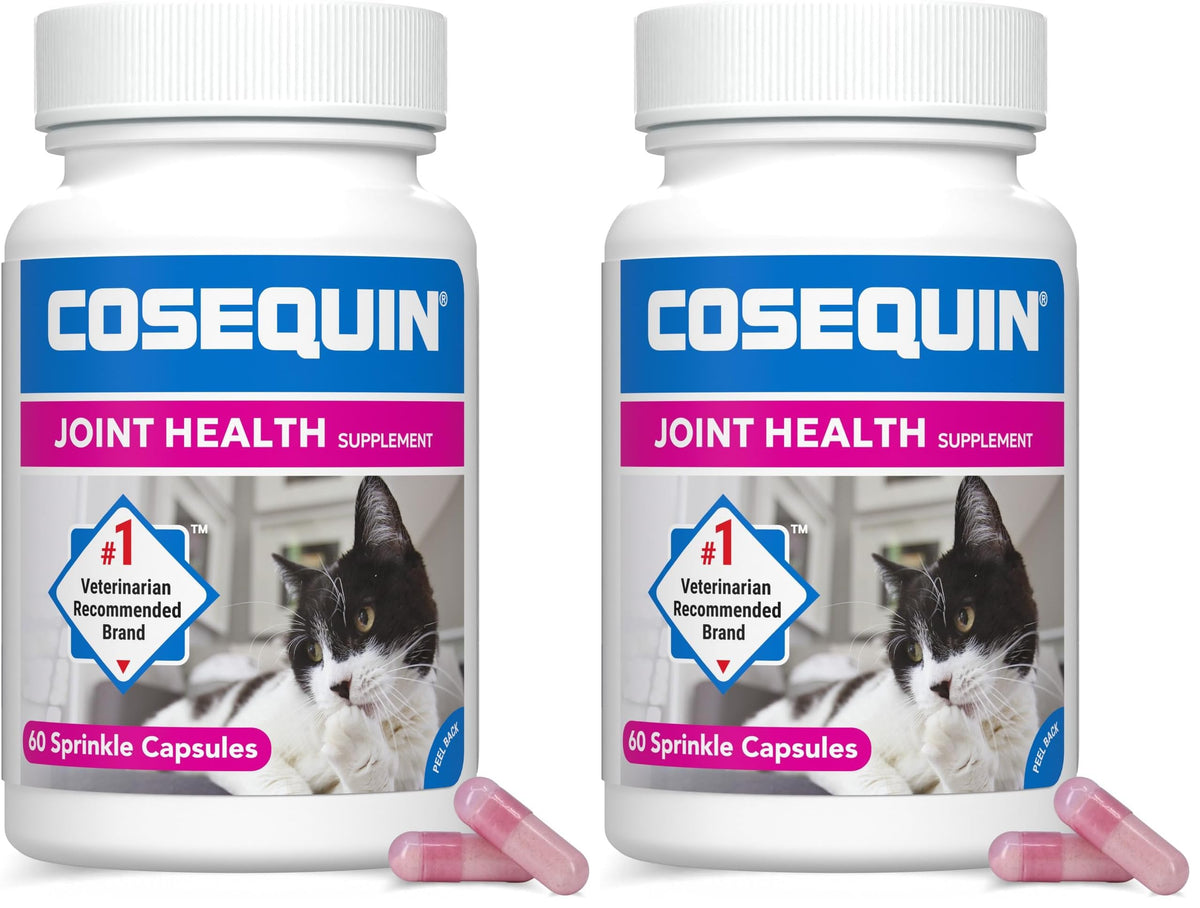Nutramax Cosequin for Cats Joint Health Supplement, Contains Glucosamine for Cats, Plus Chondroitin, and Omega-3s, Supports Joint and Skin and Coat Health, Sprinkle Capsules, 80 Count