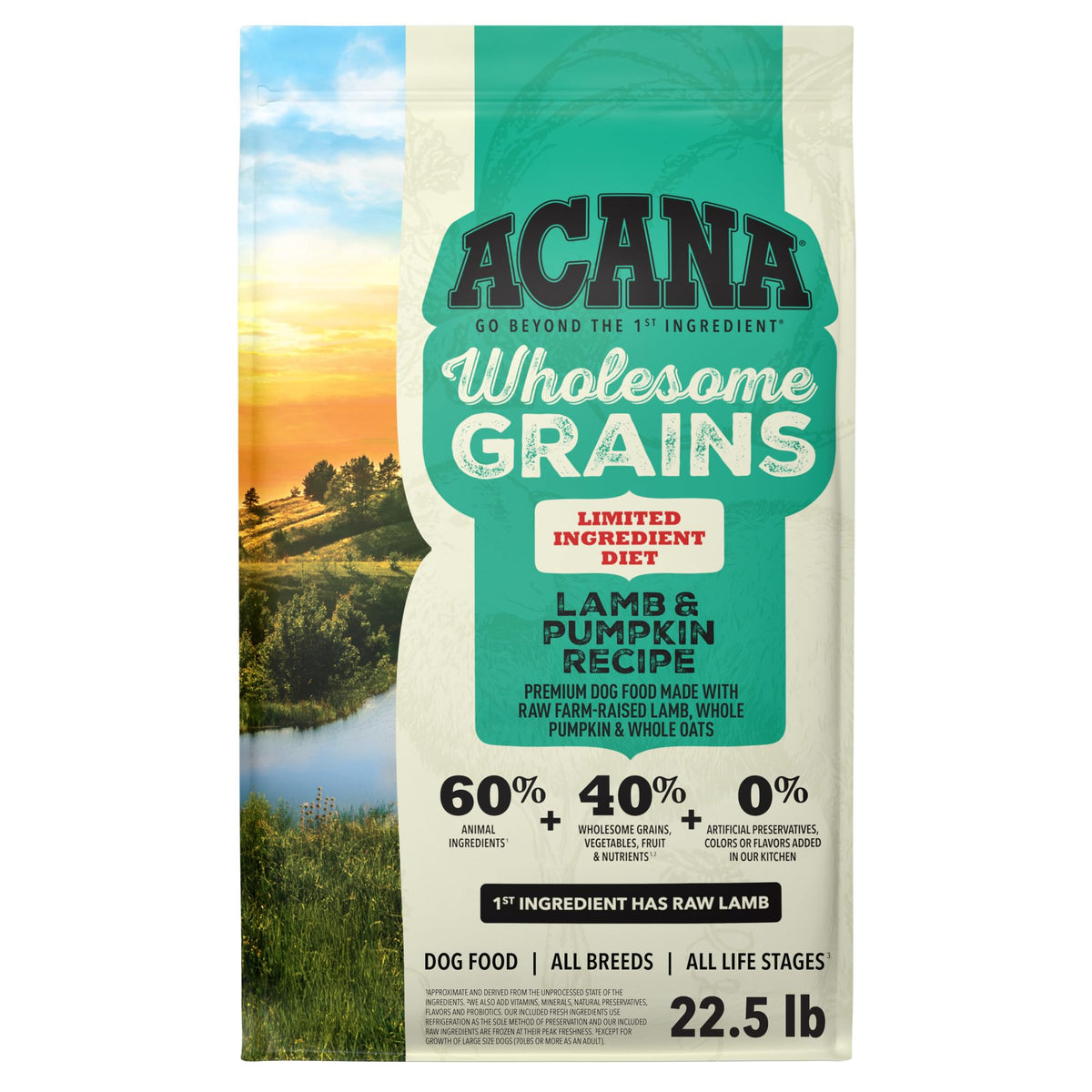 ACANA Wholesome Grains Dry Dog Food Red Meat & Grains Beef Pork & Lamb Recipe 22.5lb Bag