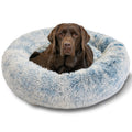 Best Friends by Sheri The Original Calming Donut Dog Bed for Large Dogs up to 100 lbs, Shag Faux Fur, Taupe, Large, 36" x 36"