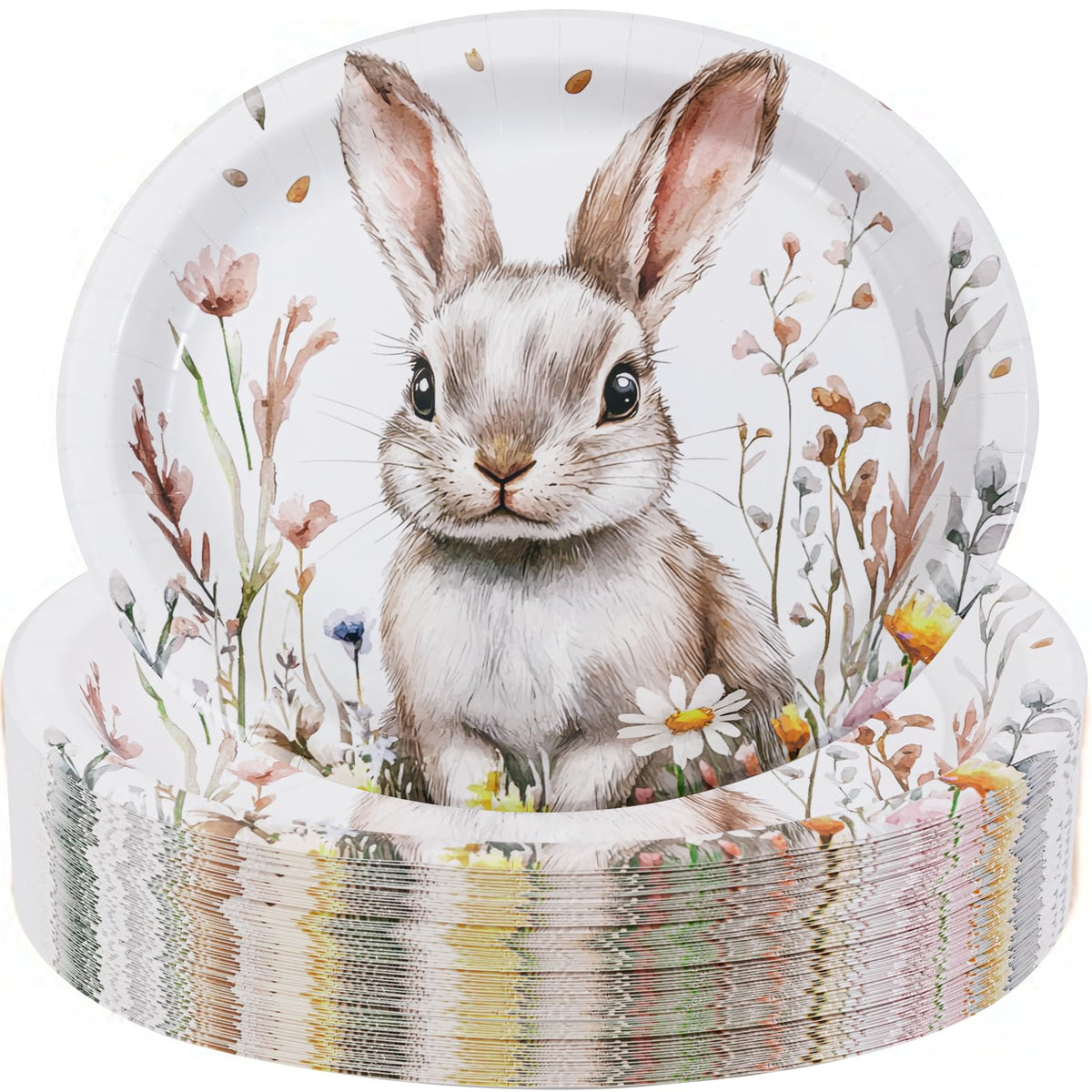 50Pack Thanksgiving Oval Plates Paper - 10" x 12" Happy Thanksgiving Plates Disposable Dinner Supply - Turkey Thankful Pattern