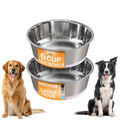 Neater Pet Brands Stainless Steel Dog Bowls with Non-Slip Rubber Bottom – Set of 2, 6 Cup (48 oz), Black - Heavy Duty Metal Dog Bowl, Dishwasher Safe, Food or Water Bowl, Ideal for Large Dogs