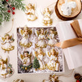 Yookeer 24 Pcs Angel Ornaments for Christmas Tree Wood Hanging Decorations