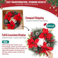 24 Inch Christmas Wreath for Front Door Outdoor with Hangers