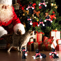 Equsion 6 Pcs Black Cat Christmas Ornament with Candy Cane Scarf Figurine