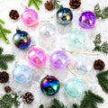Seenelling 12 Pcs Iridescent Pastel Glass Christmas Ball Ornaments for Tree