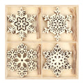 Wooden Snowflakes Ornaments Rustic Christmas Decorations for Tree Crafts