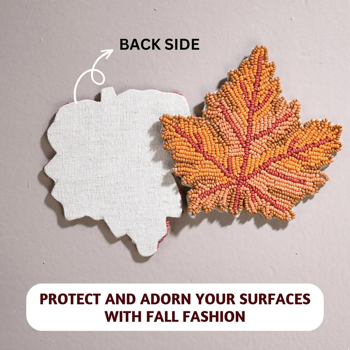 Folkulture Fall Coasters Set of 4, Boho Fall Table Decor