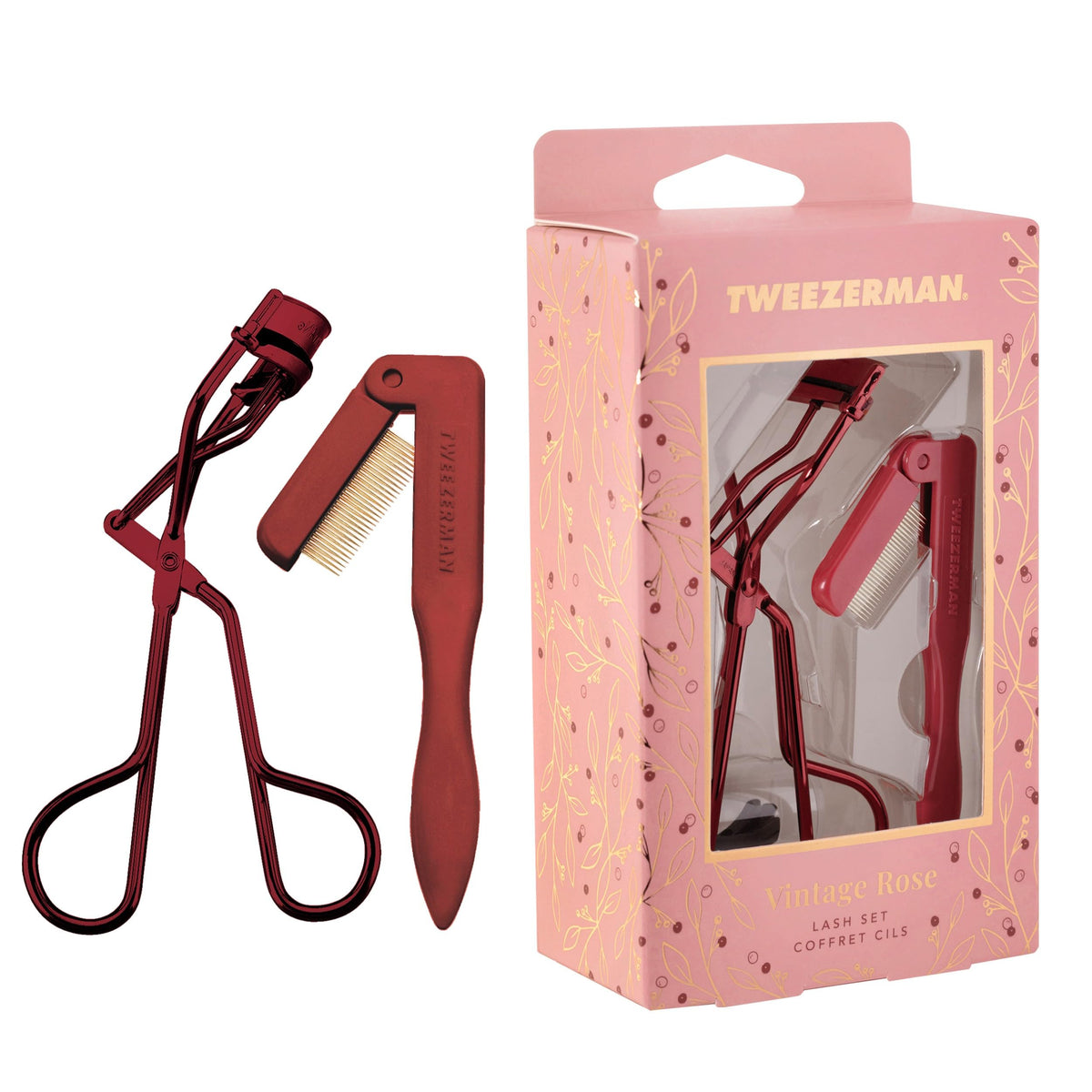 Tweezerman Comfort Grip Eyelash Curler for All Eye Shapes, Neon Pink