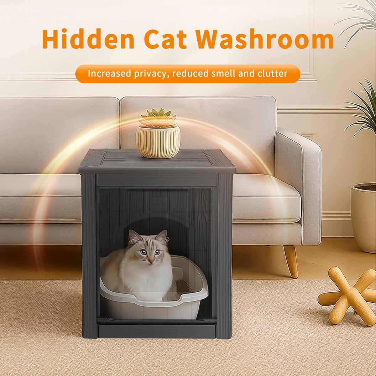 DRATO Outdoor Cat House -Weatherproof Resin Cat Houses for Cats, Durable, Easy Assembly,cat Igloo Outdoor，Durable & Insulated Shelter for Garden, Patio, or Backyard（Black，18.46 * 23.62 * 21.42）
