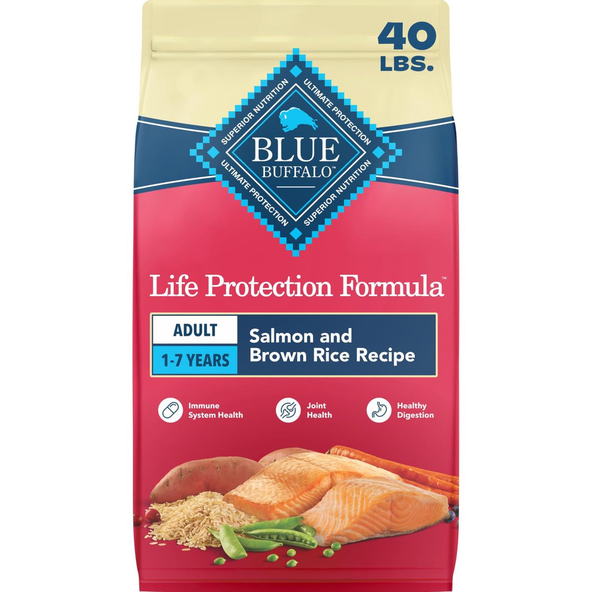 Blue Buffalo Life Protection Formula Lamb & Brown Rice Adult Dry Dog Food, Supports Immunity with Antioxidant-Rich LifeSource Bits, Promotes Healthy Muscle Development, Skin & Coat Health, 15 lbs.