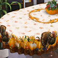 Fall Thanksgiving Tablecloth Waterproof Pumpkin Table Cloths for Autumn Harvest Indoor Outdoor Dining Room Decor-60 * 84" Oval
