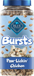 Blue Buffalo Bursts Paw-Lickin' Chicken Crunchy & Creamy Cat Treats, Great for Training, Made with Real Chicken Natural Cat Treats Enhanced with Vitamins, Minerals & Other Nutrients, Tub 12 oz.