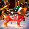 Lighted 2D Gingerbread Christmas Decorations, 2 Piece Gingerbread Man