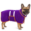 Dog Bathrobe, Super Absorbent for Small to Large Dogs, Dark Blue XL | Dog Robes with Soft Fleece, Warm & Cozy, Adjustable Fit, and Quick Drying Coat for Baths Swimming and Grooming