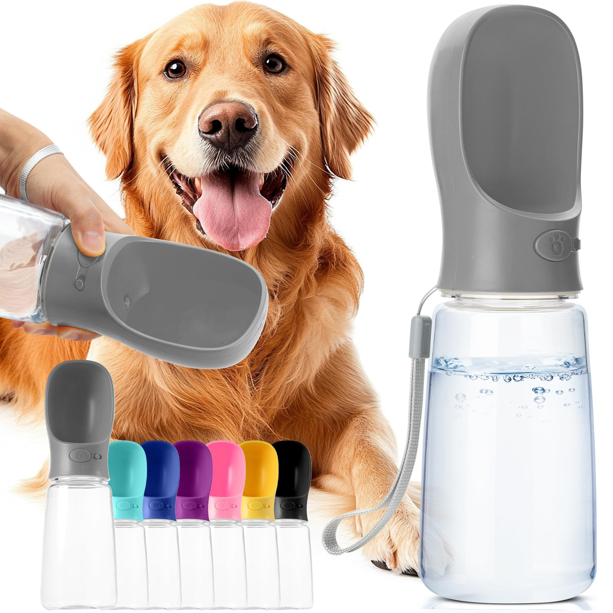 Mr. Pen- Portable Dog Water Bottle, 19 oz, Large | Leak Proof Puppy Water Dispenser with Drinking Feeder for Pets, Outdoor Walking, Hiking, Travel, Not Dishwasher Safe