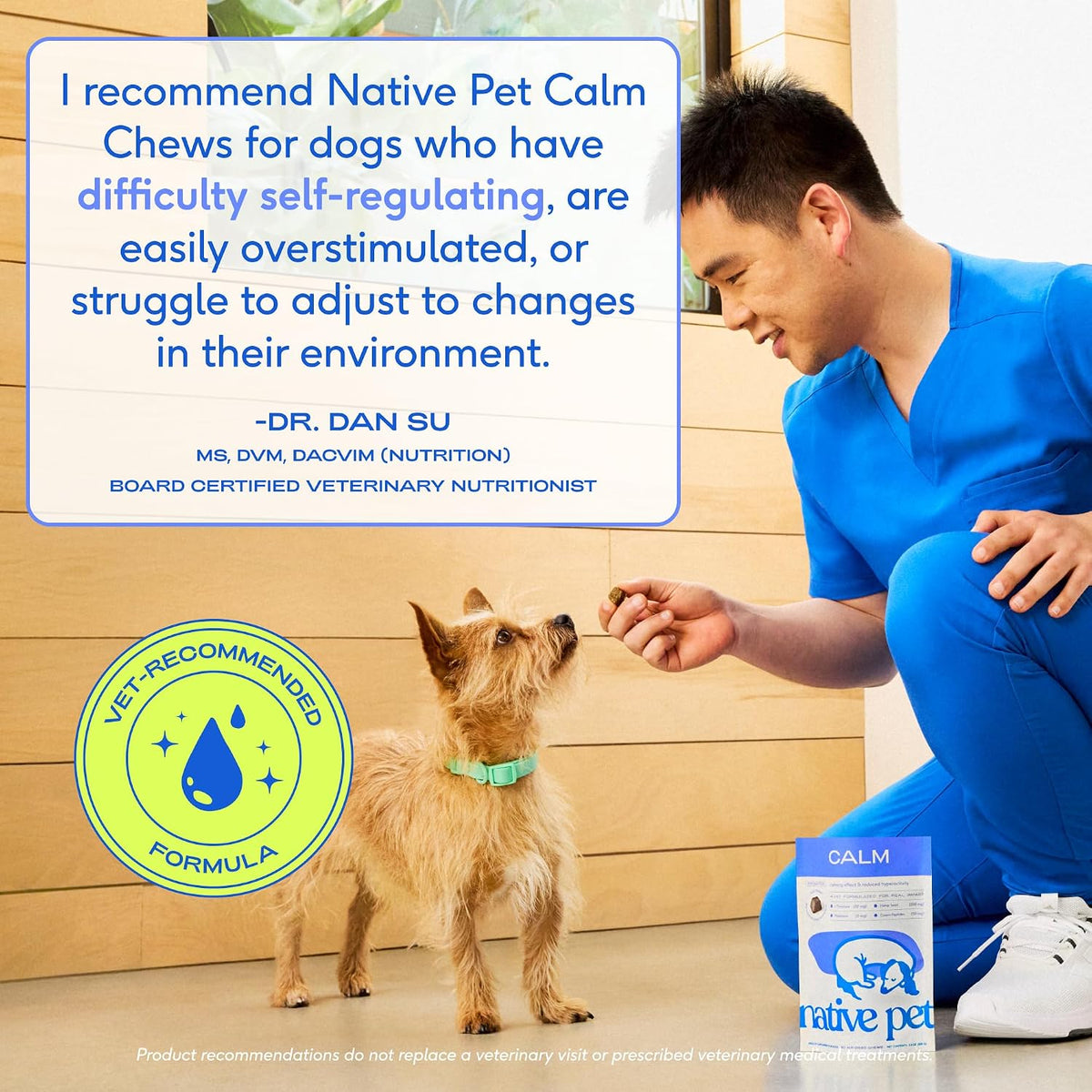 Native Pet Calming Chews for Dogs Medium Breed - 60 Calming Dog Treats - Hemp Seed, Melatonin, L-Theanine - Supports Calm Behavior - 30 Chews
